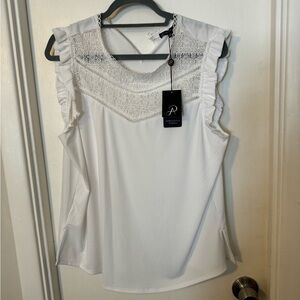 NWT Adrianna Papell white tank top size XL